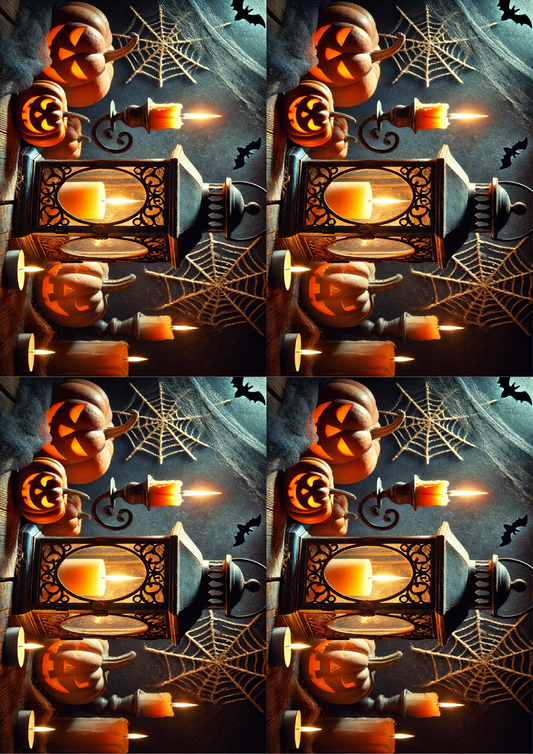 Reispapier für Decoupage Halloween-Laterne mit Kerzencollage Kat. Nr. 1618