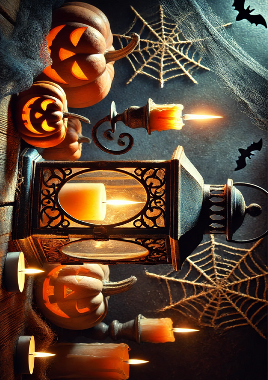 Reispapier für Decoupage Halloween-Laterne mit Kerze, voll, Kat.-Nr. 1619