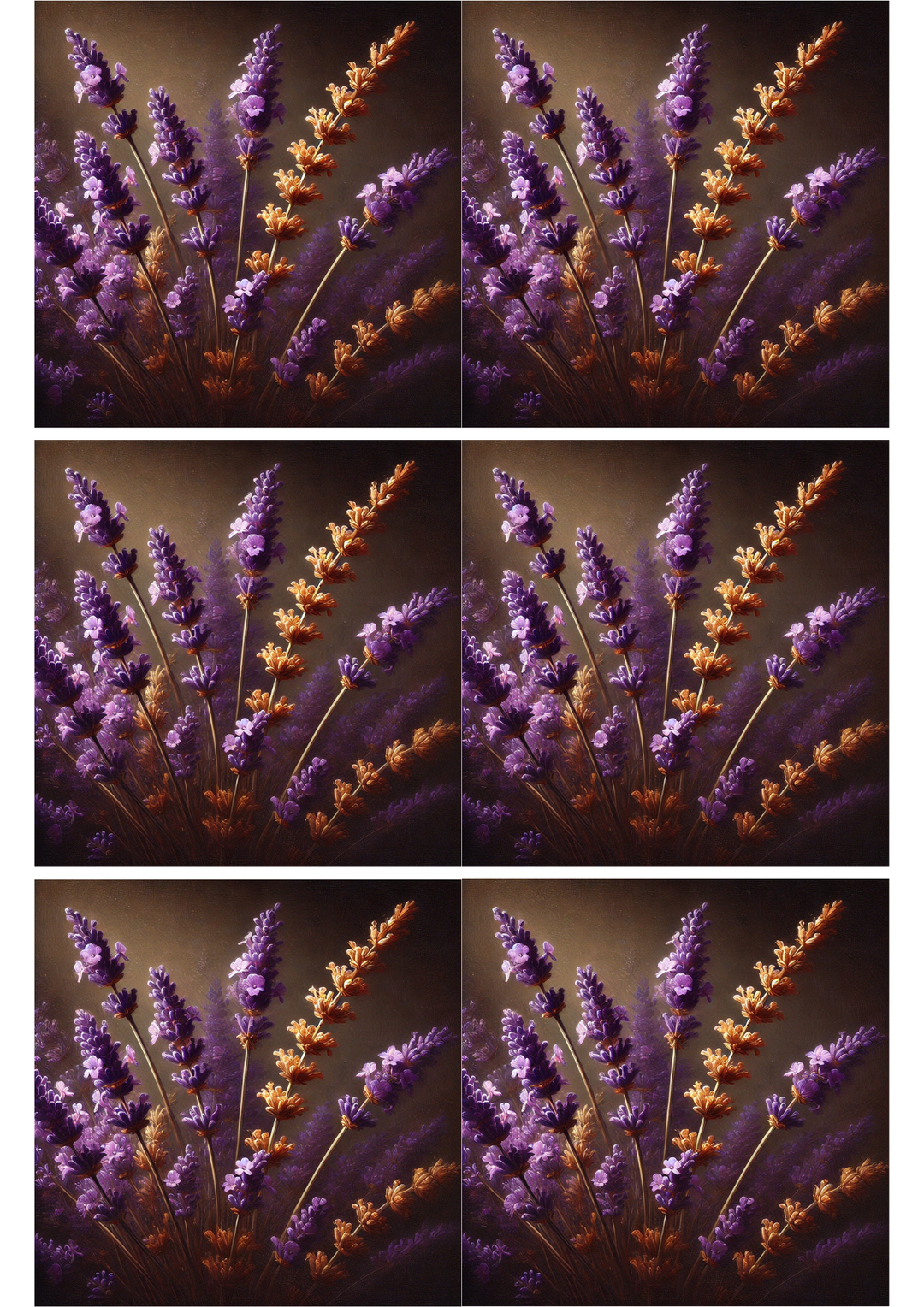 Rice Paper For Decoupage Lavender Collage, Cat. No. 2072