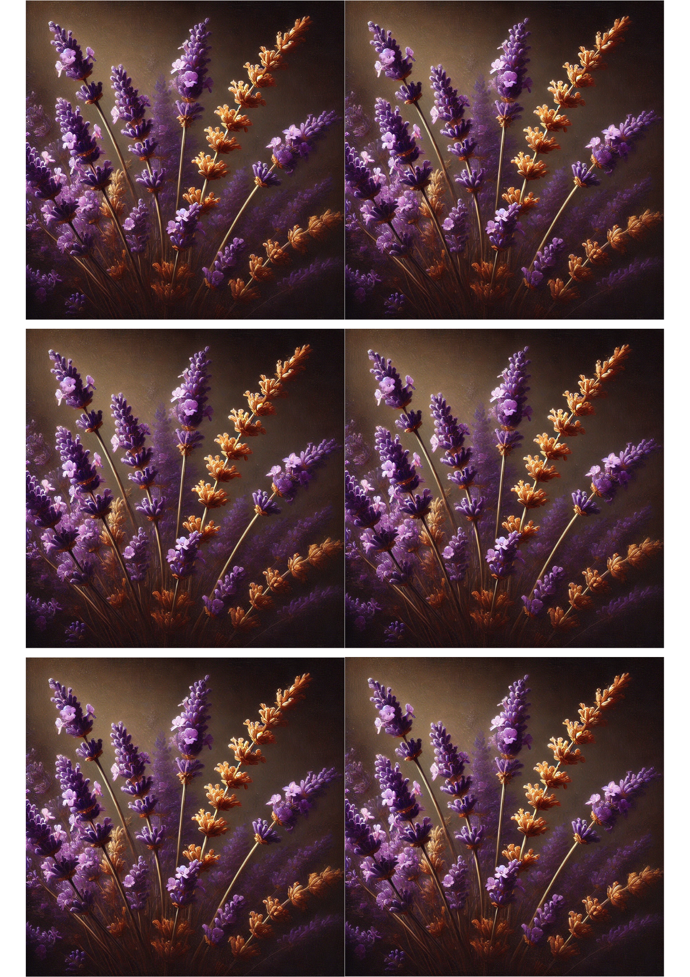 Rice Paper For Decoupage Lavender Collage, Cat. No. 2072