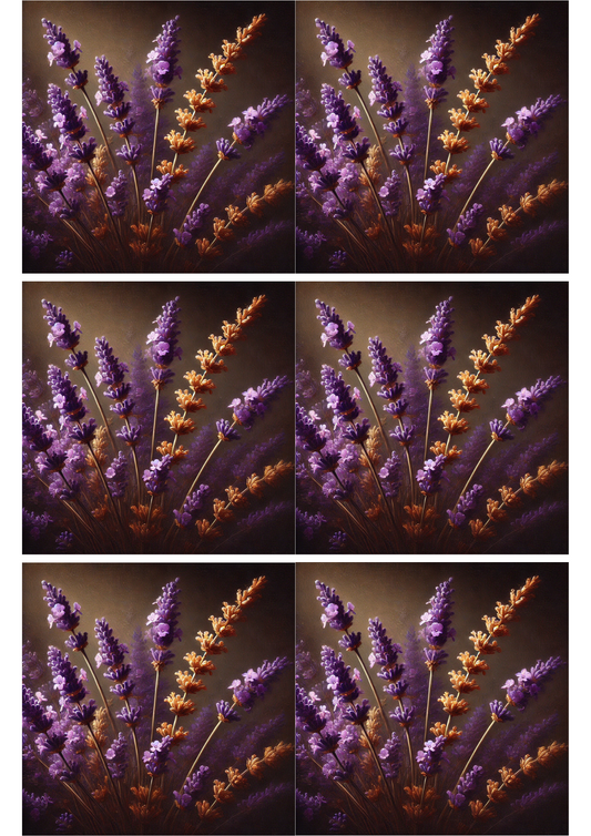 Rice Paper For Decoupage Lavender Collage, Cat. No. 2072