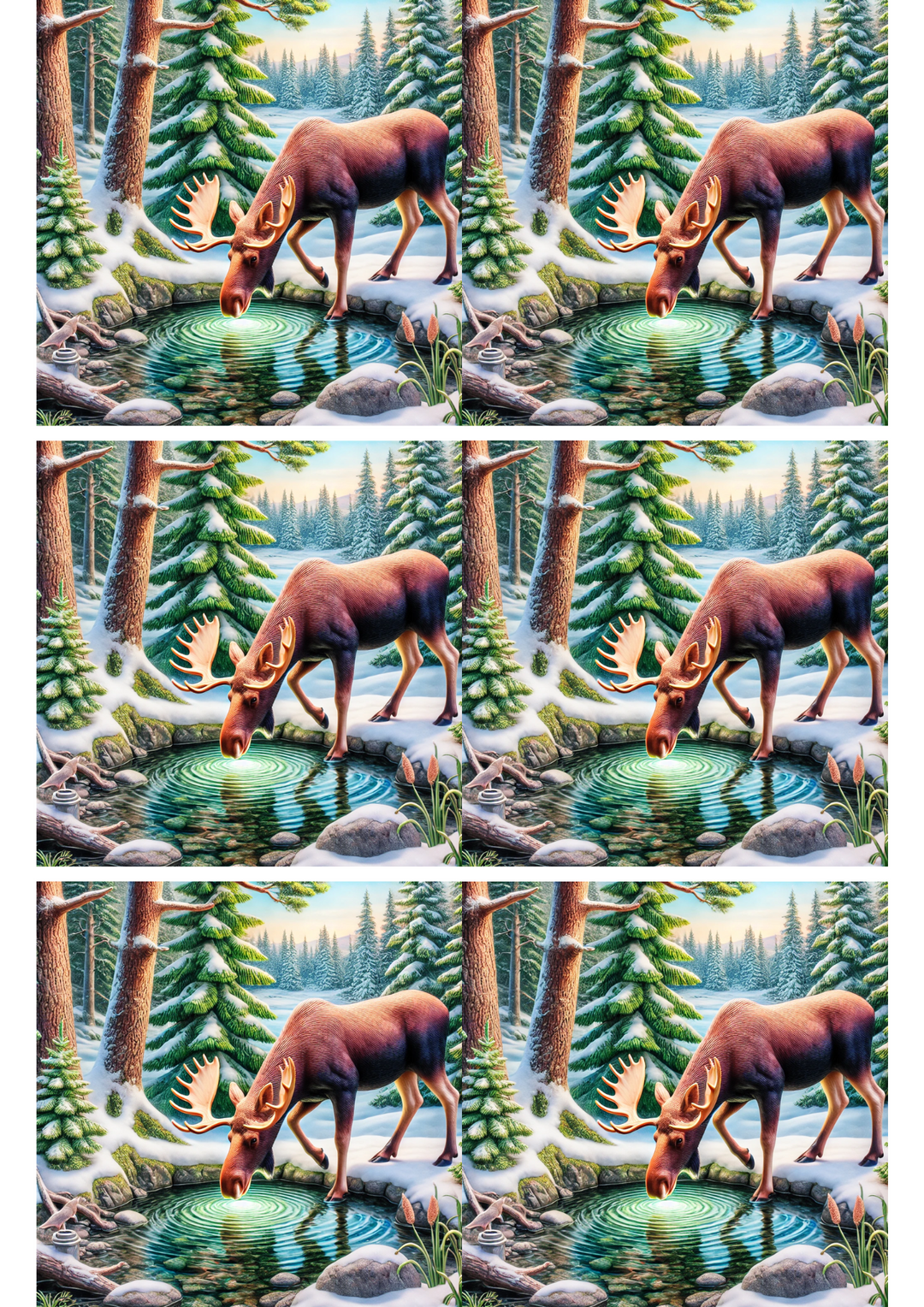 Reispapier für Decoupage-Elch-Collage, Kat. Nr. 2104