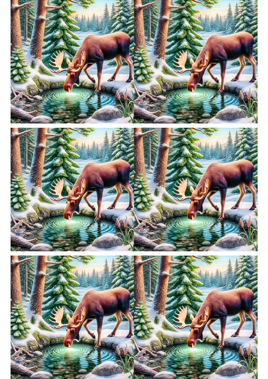 Rice Paper For Decoupage Moose Collage, Cat. No. 2104