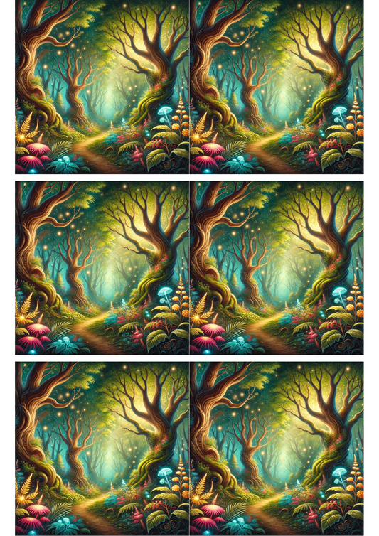 Reispapier für Decoupage „Magical Forest Collage“, Kat. Nr. 2110