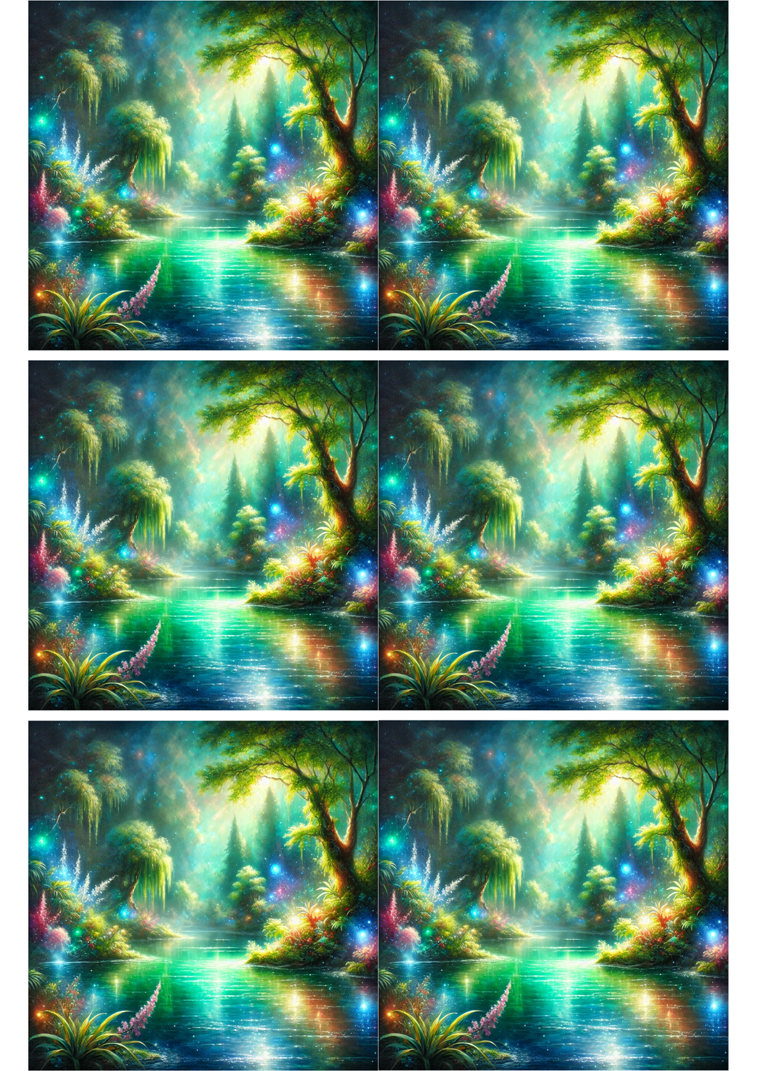 Reispapier für Decoupage „Magical Lake Collage“, Kat. Nr. 2112