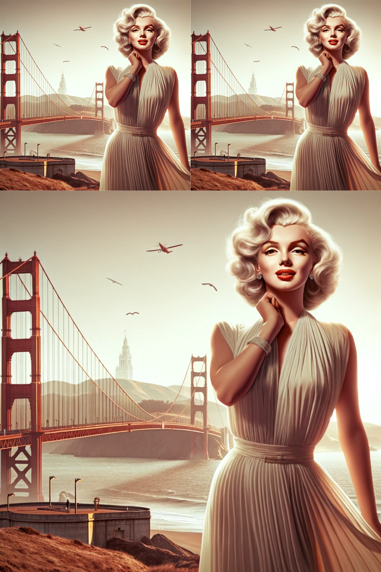 Reispapier für Decoupage Marilyn Monroe und Golden Gate, Kat. Nr. 04