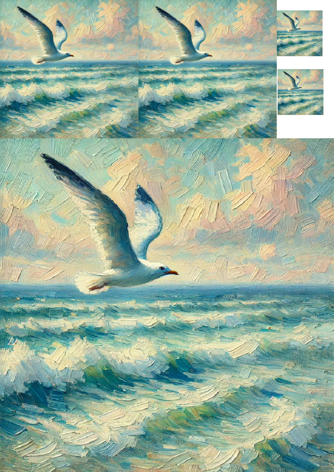 Reispapier für Decoupage Möwen am Meer Impressionismus Collage Kat. Nr. 1339