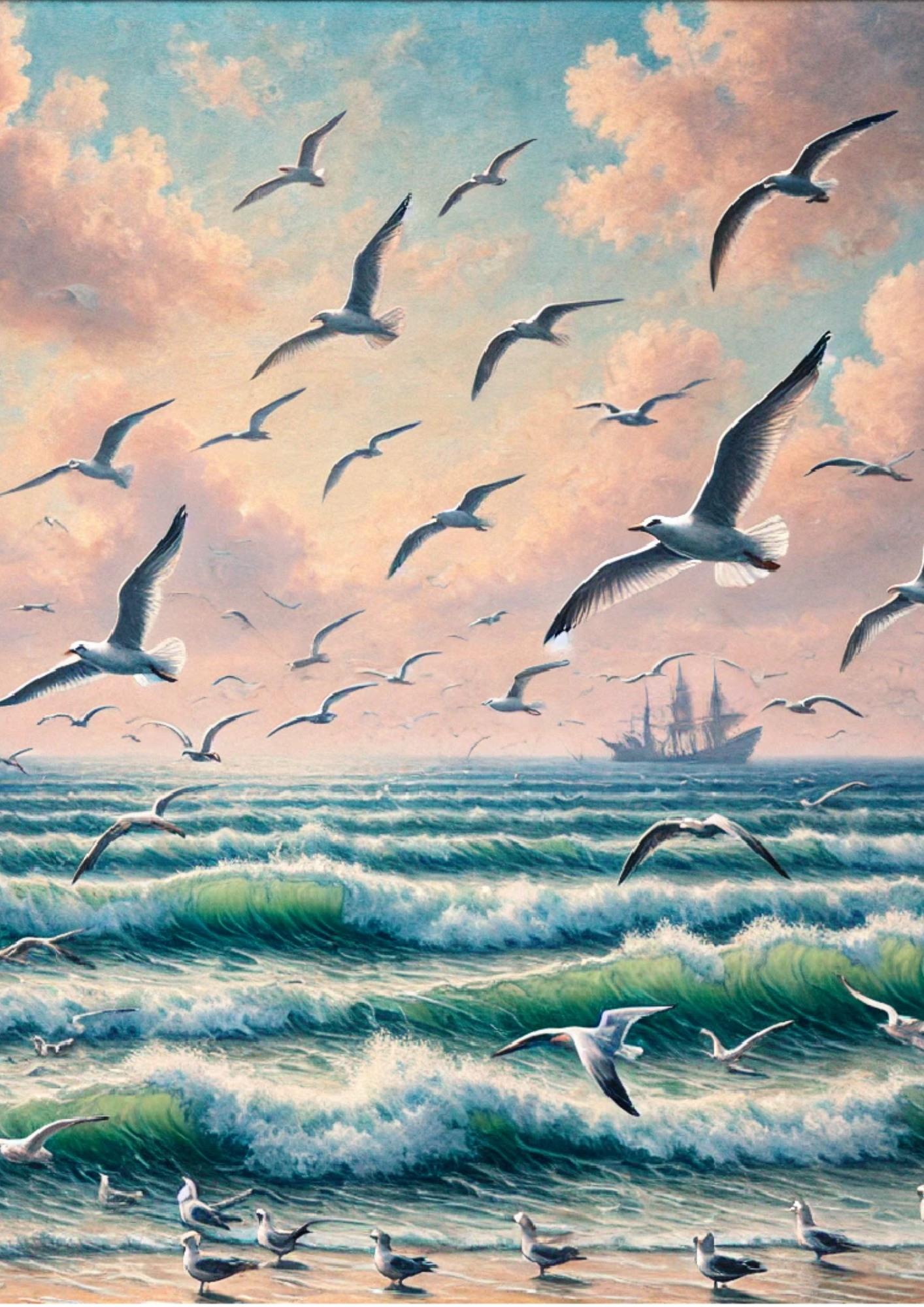 Reispapier für Decoupage „Seagulls By The Sea“, vollständige Kat.-Nr. 1338