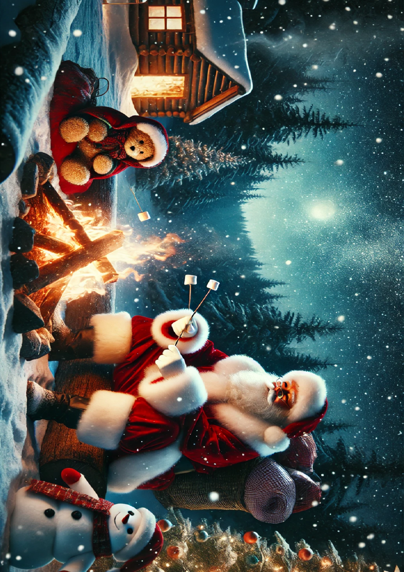 Rice Paper for Decoupage Santa Claus At The Bonfire Fulle Cat. No. 1551