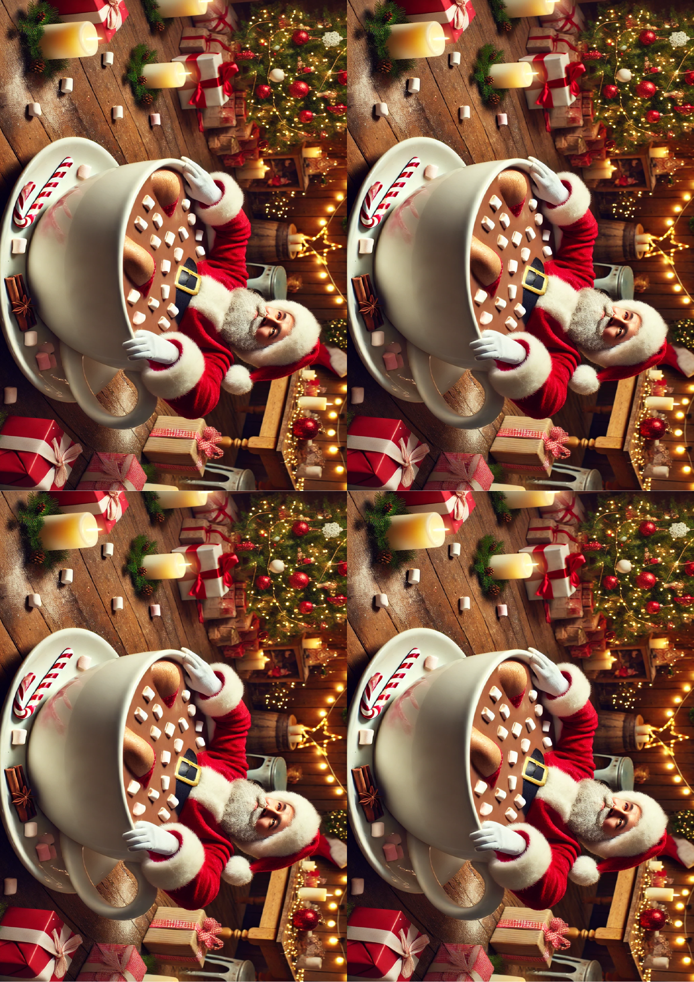 Rice Paper for Decoupage Santa Claus In Chocolate Collage Cat. No. 1560