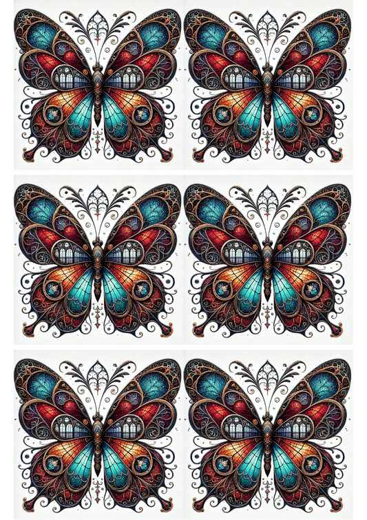Reispapier für Decoupage-Collage „Schmetterling im Gothic-Stil 2“, Kat.-Nr. 2128