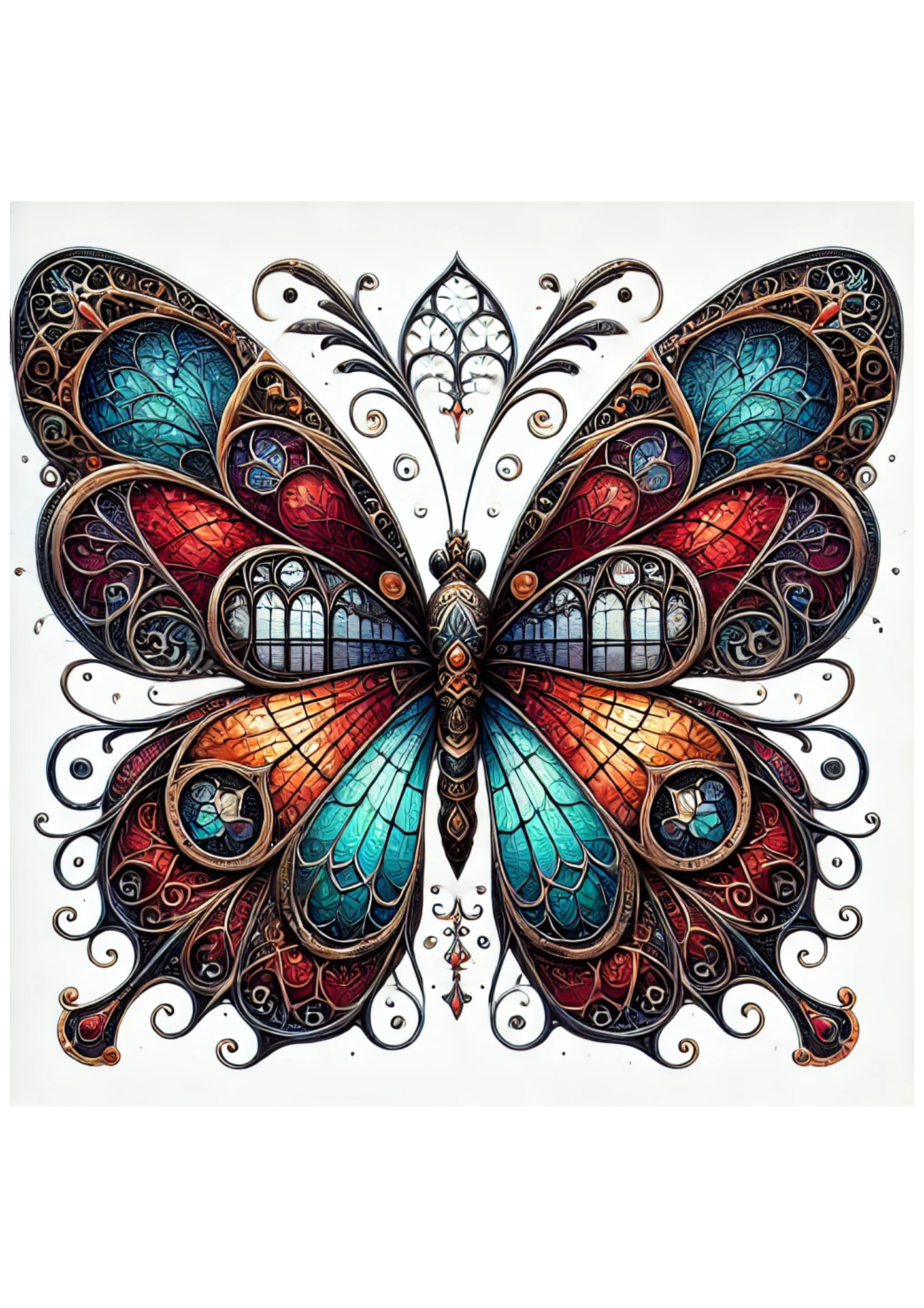 Reispapier für Decoupage Schmetterling im Gothic-Stil 2 Voll, Kat.-Nr. 2129
