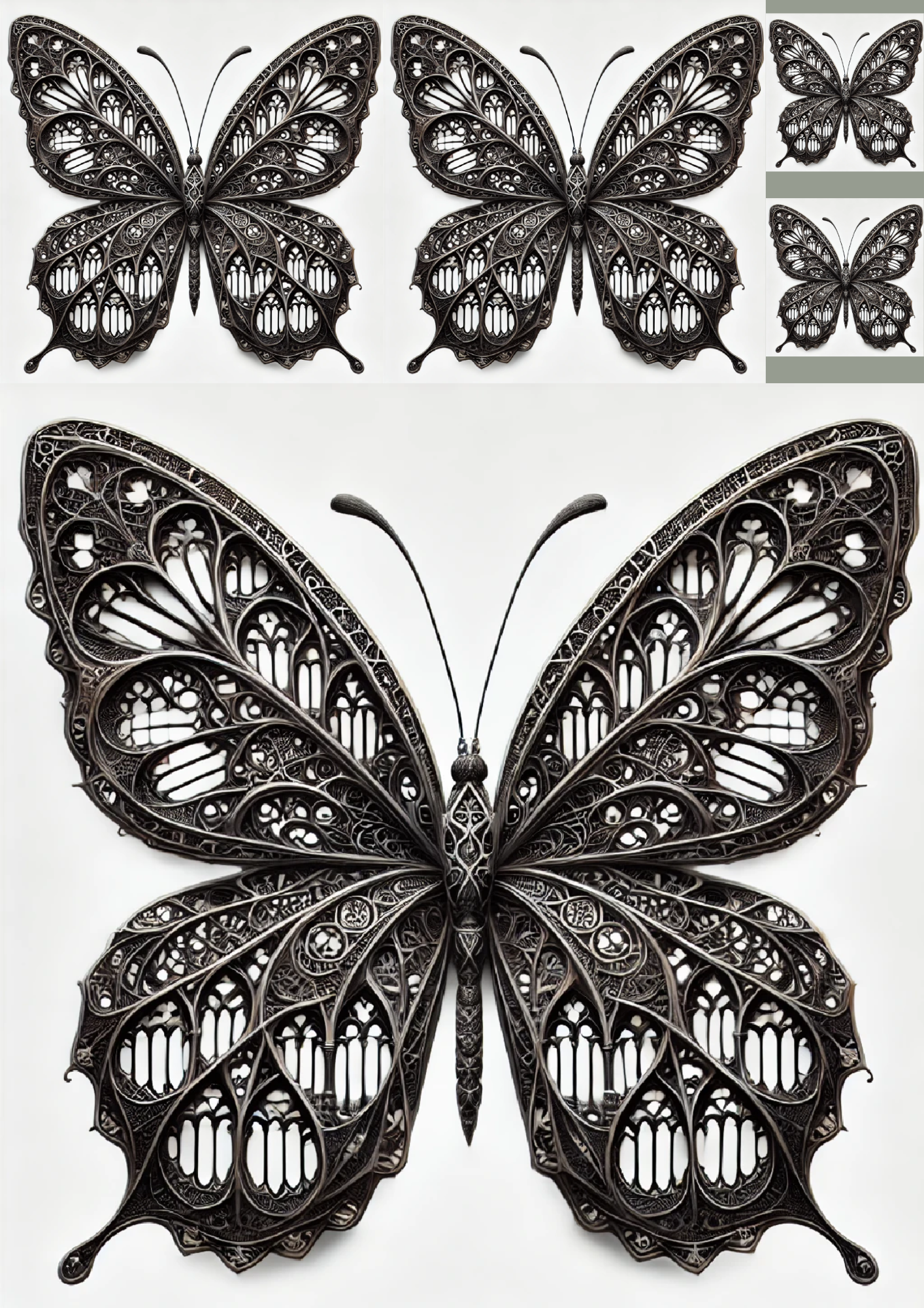 Reispapier für Decoupage Schmetterling im Gothic-Stil Collage Kat. Nr. 1206