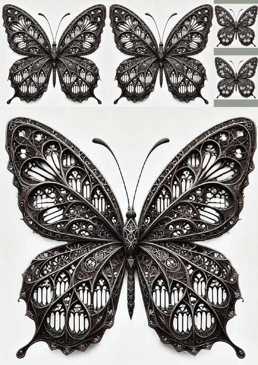 Reispapier für Decoupage Schmetterling im Gothic-Stil Collage Kat. Nr. 1206