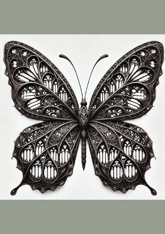Reispapier für Decoupage Schmetterling im gotischen Stil, vollständige Kat.-Nr. 1207