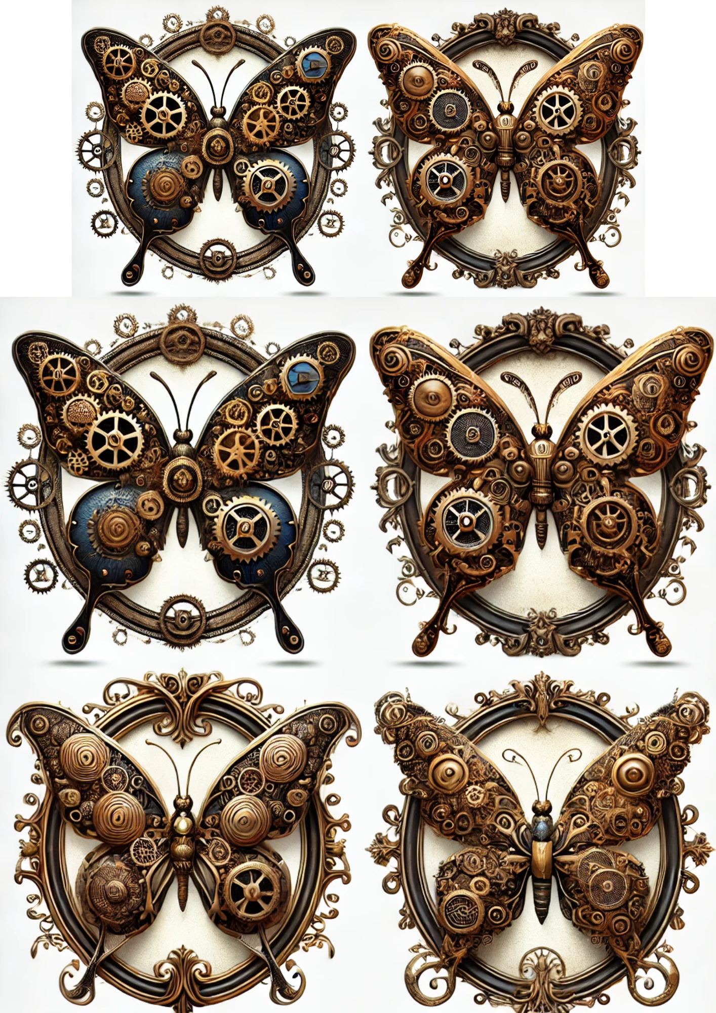 Reispapier für Decoupage Schmetterlinge Steampunk Full Kat. Nr. 3062