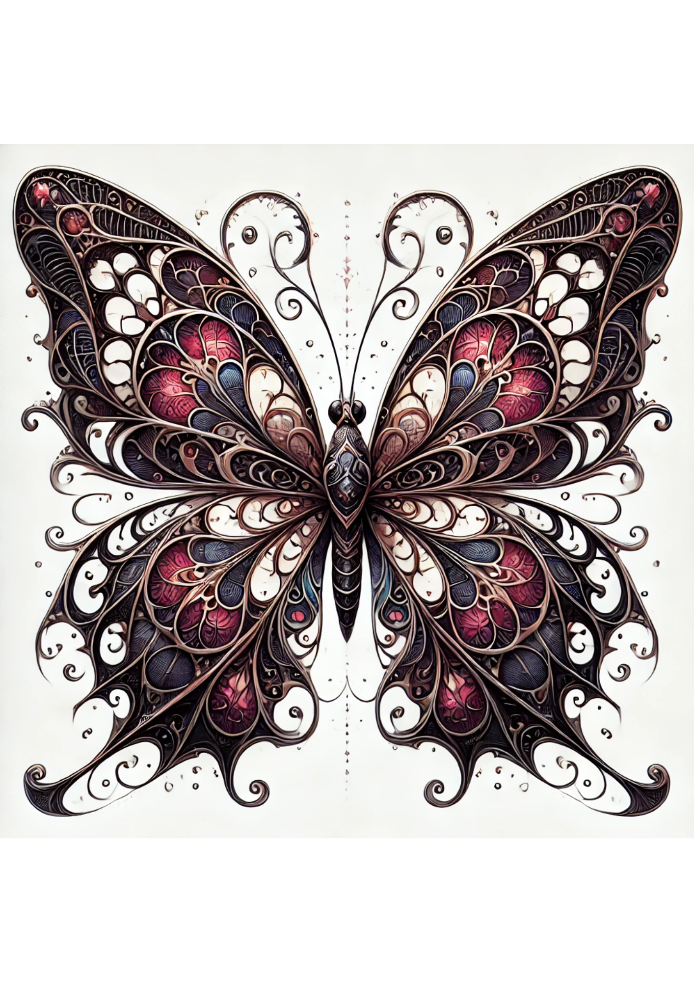 Reispapier für Decoupage Schmetterling im Gothic-Stil 3 Voll, Kat.-Nr. 2131