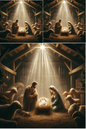 Rice Paper for Decoupage Jesus in the Bethlehem Stable Collage Cat. No. 631