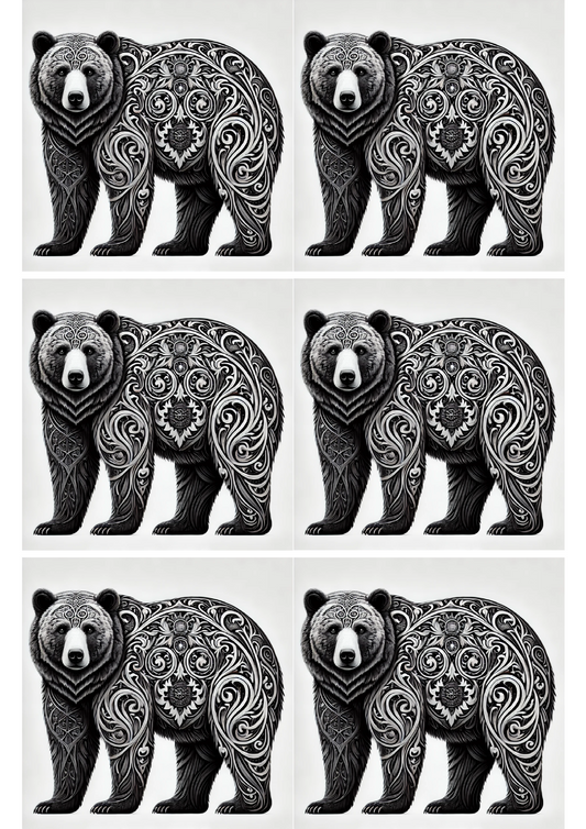 Reispapier für Decoupage-Bär im Gothic-Stil, Collage, Kat.-Nr. 2393