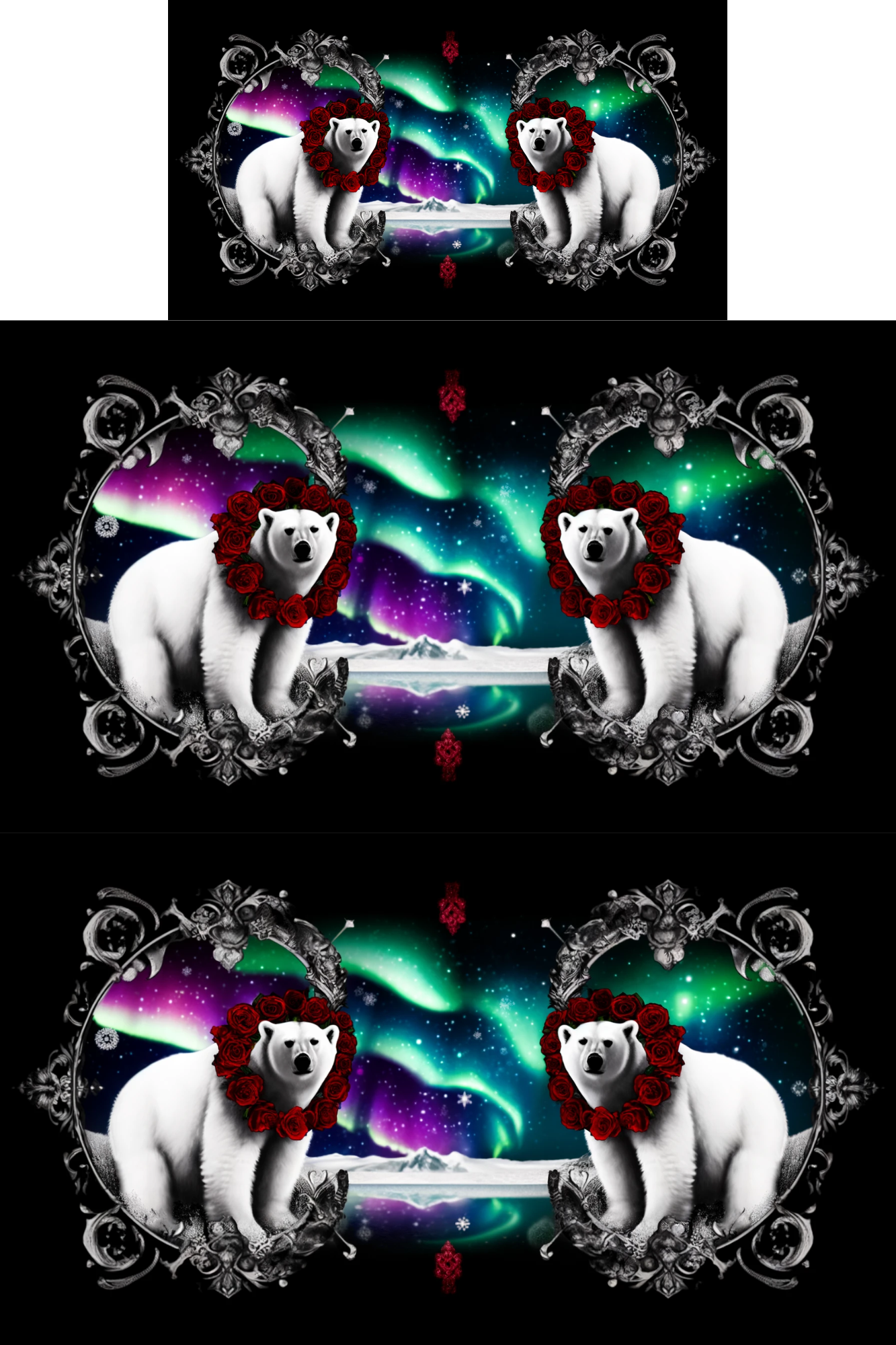 Reispapier für Decoupage Eisbär und Aurora Gothic Collage Kat. Nr. 233