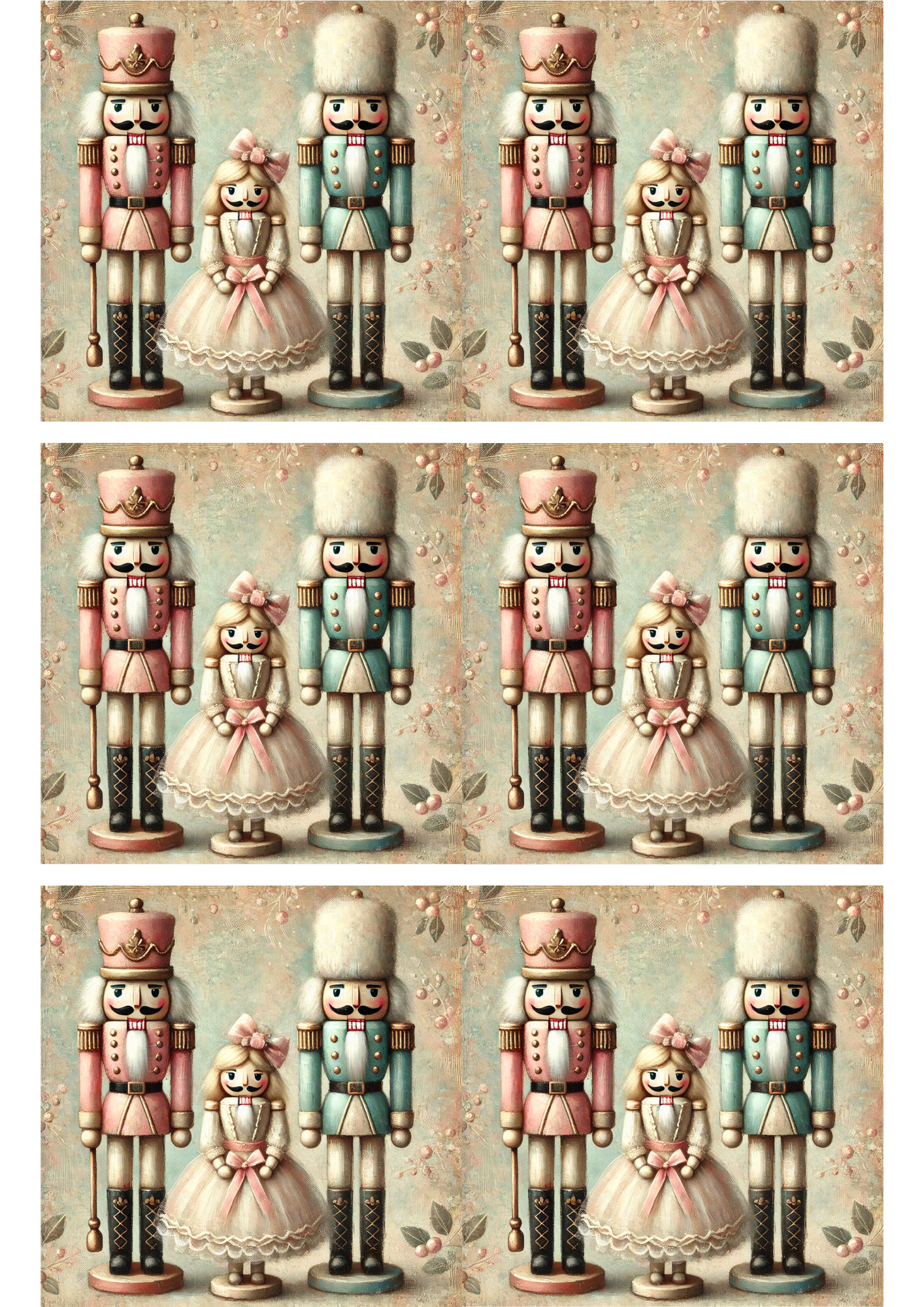 Reispapier für Decoupage Nussknacker Schabby Chic Collage Kat. Nr. 3065