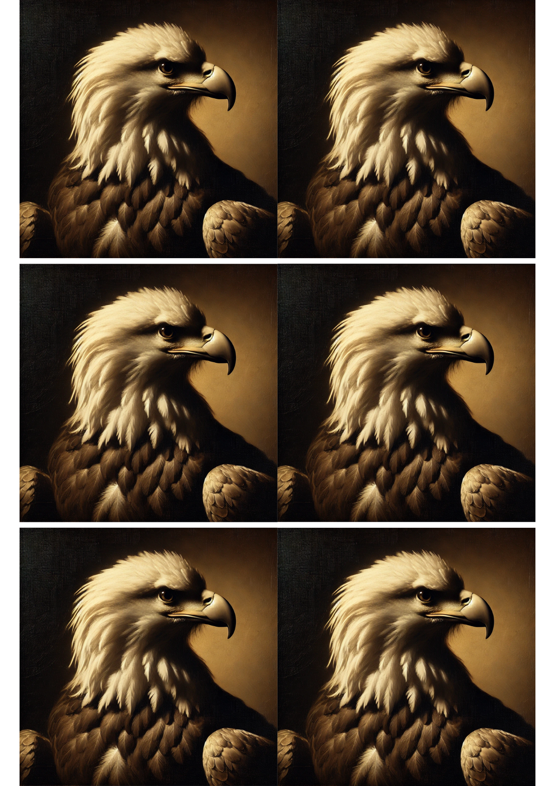 Rice Paper For Decoupage Eagle In The Style Of Rembrandt Collage, Cat. No. 2202