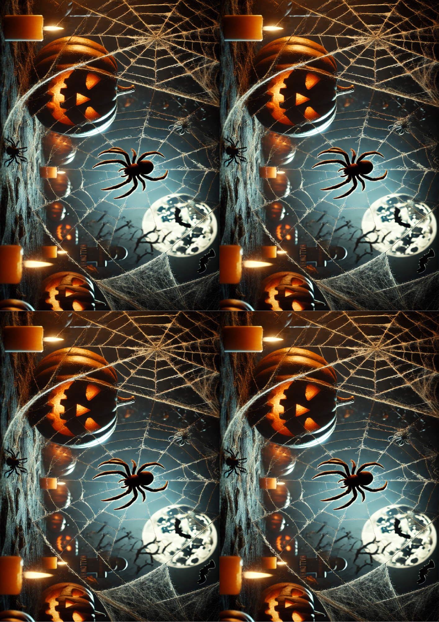Reispapier für Decoupage Halloween Spinnencollage Kat. Nr. 1634