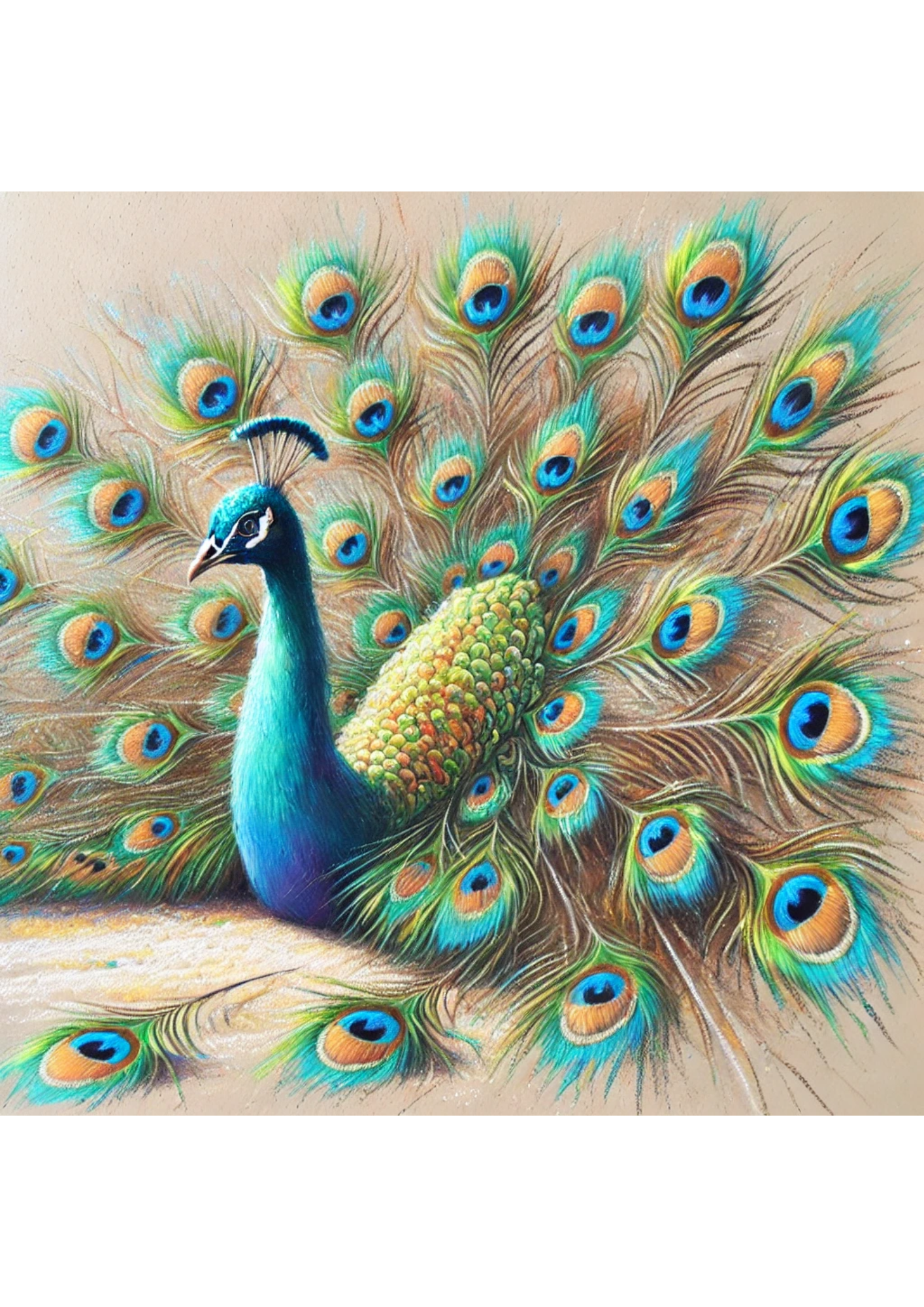 Reispapier für Decoupage, Pfau, voll, Kat. Nr. 2221