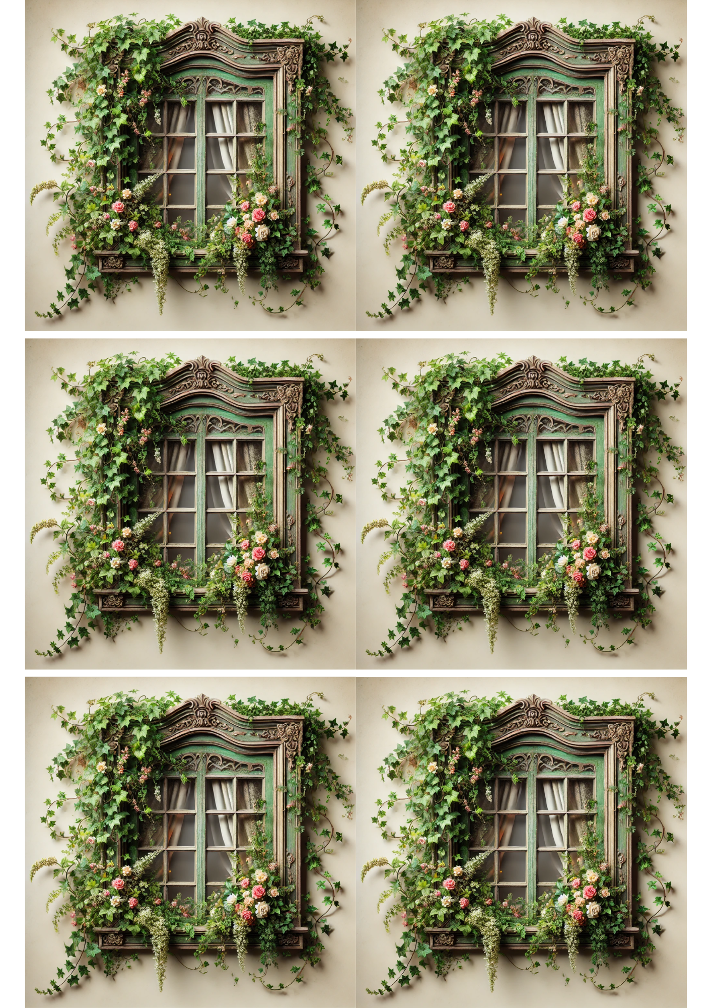 Reispapier für Decoupage Schöne Fenstercollage Kat. Nr. 2242