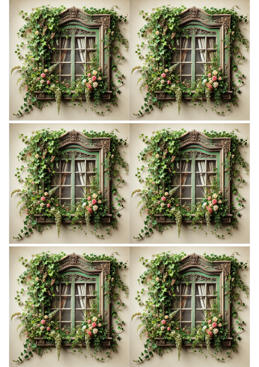 Reispapier für Decoupage Schöne Fenstercollage Kat. Nr. 2242