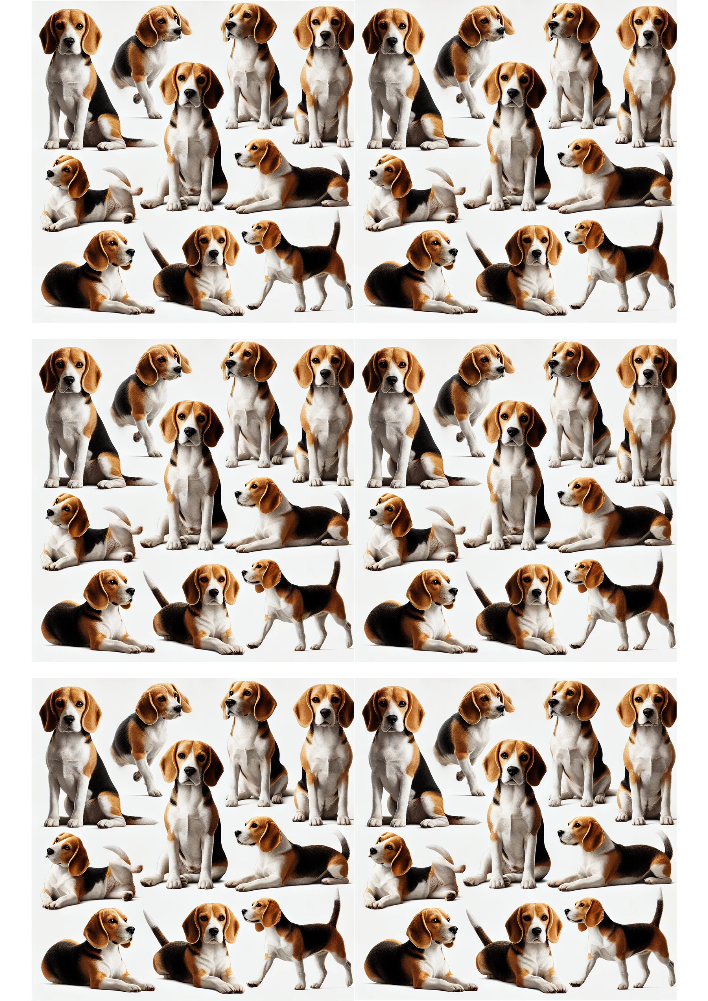 Reispapier für Decoupage Beagle Dog Mix Collage Kat. Nr. 3091