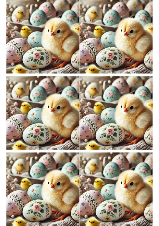 Reispapier für Decoupage-Küken und Ostereier-Collage Kat. Nr. 2609