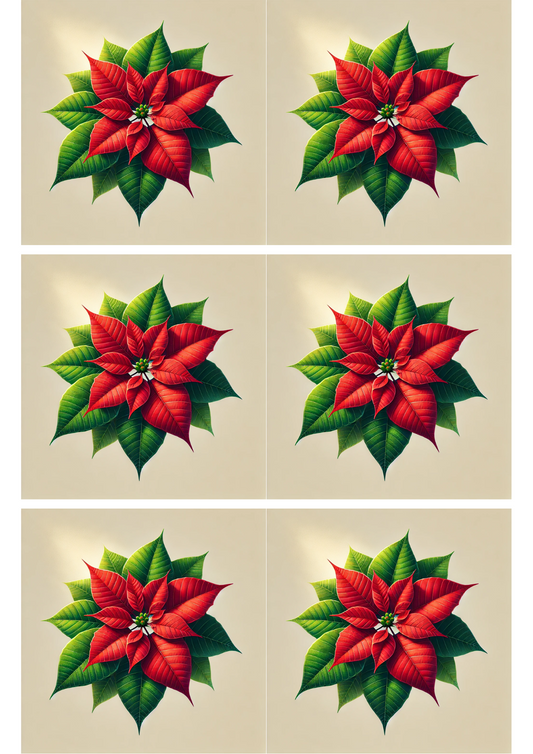 Rice Paper For Decoupage Poinsettia Collage Cat. No. 2266
