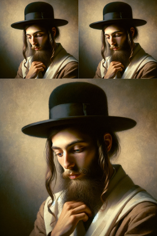 Rice Paper For Decoupage Portrait of a Hasid Jew Cat. No. 03