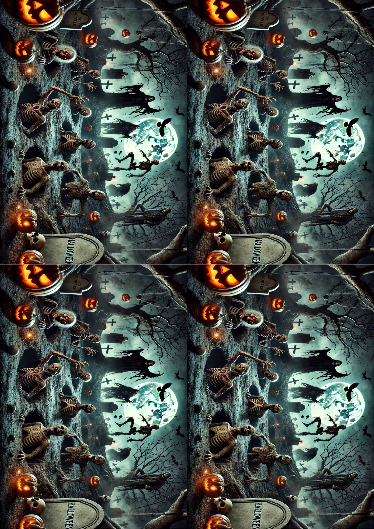 Reispapier für Decoupage Halloween-Monster kommen aus der Erde Collage Kat. Nr. 1636