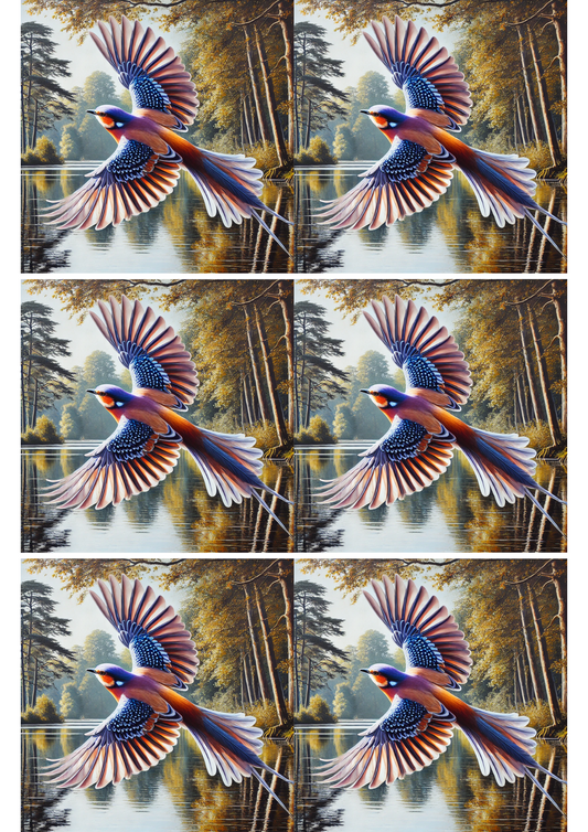 Reispapier für Decoupage-Collage „Vogel über See“ Kat. Nr. 2282