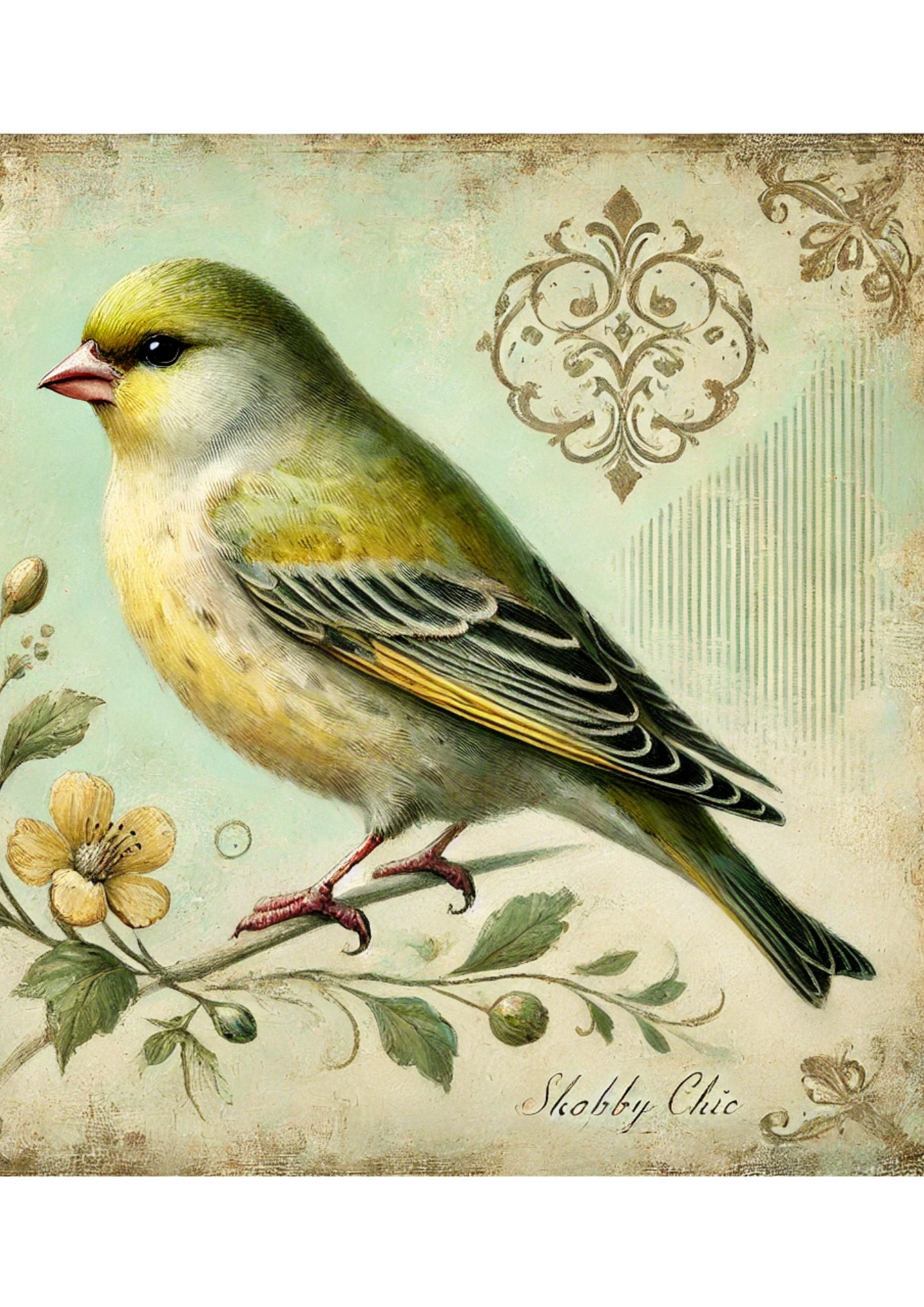 Reispapier für Decoupage Vogel Shabby Chic Full Kat. Nr. 2285