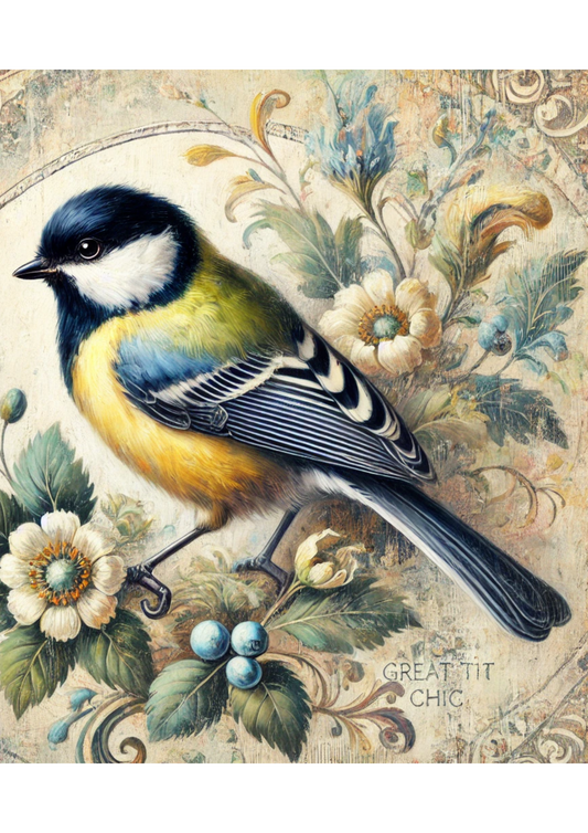 Reispapier für Decoupage Blaumeise Shabby Chic Full Kat. Nr. 2291