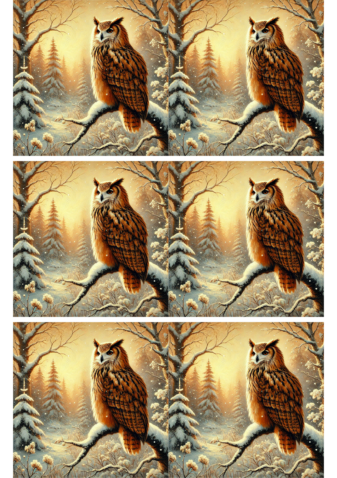 Reispapier für Decoupage-Collage „Uhu auf einem Ast 2“ Kat.-Nr. 2769