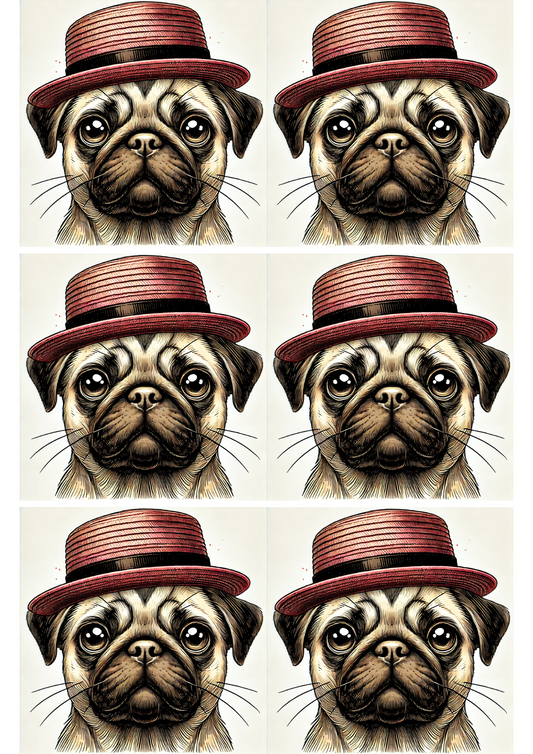 Reispapier für Decoupage-Mops-Collage Kat. Nr. 2615