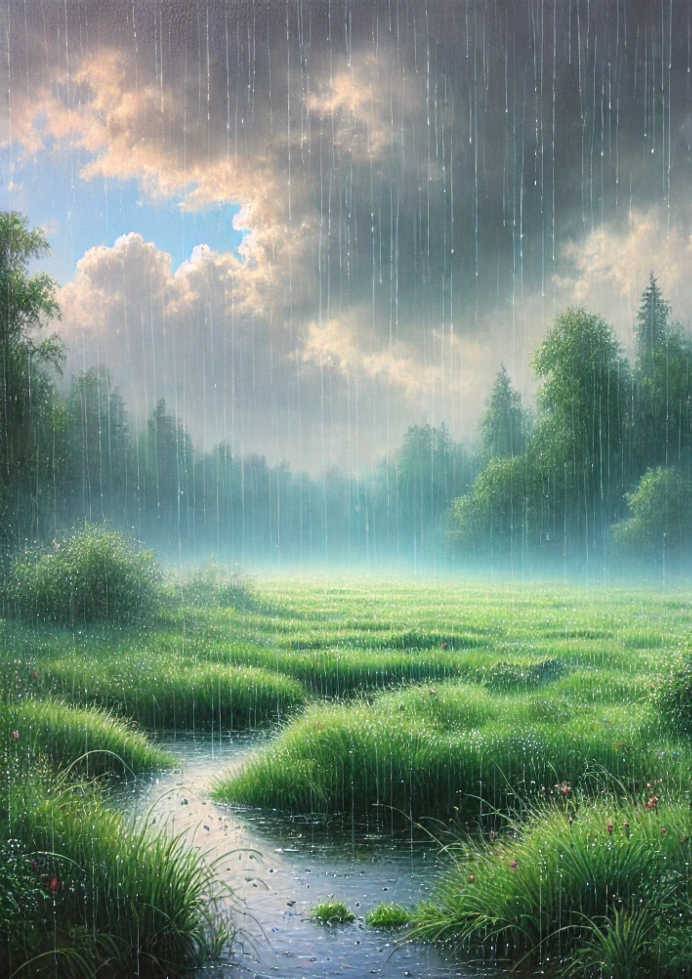 Reispapier für Decoupage, Regenlandschaft, voll, Kat. Nr. 2309