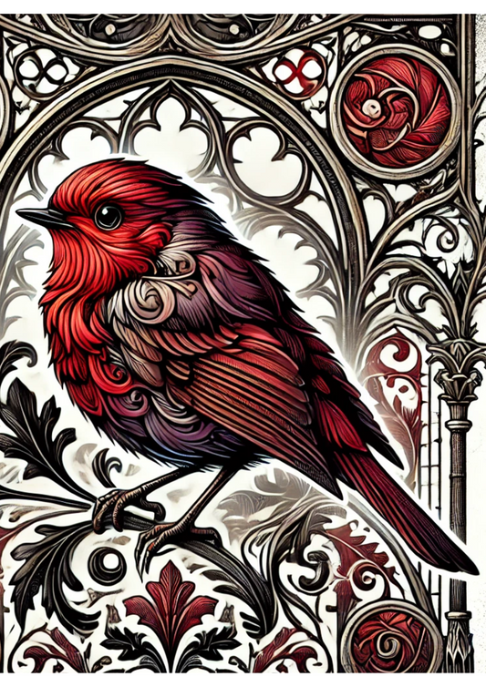 Reispapier für Decoupage Red Robin im gotischen Stil, vollständige Kat.-Nr. 2323