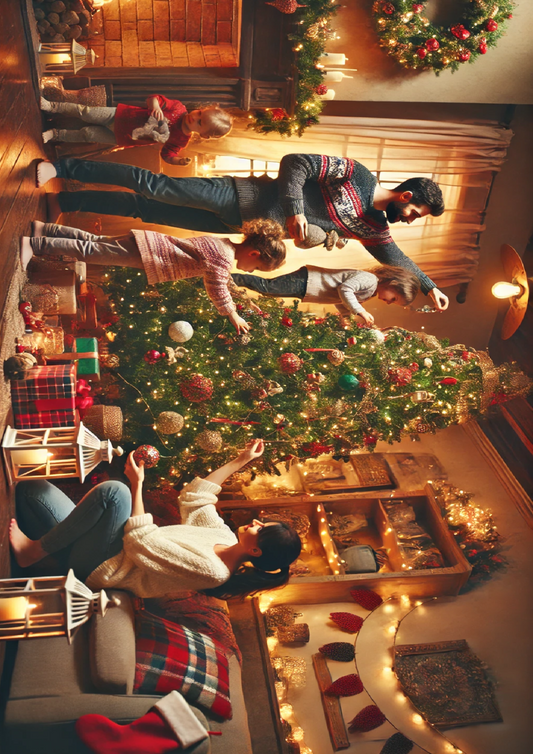 Rice Paper for Decoupage Family Decorates Christmas Tree Full Cat. No. 1581