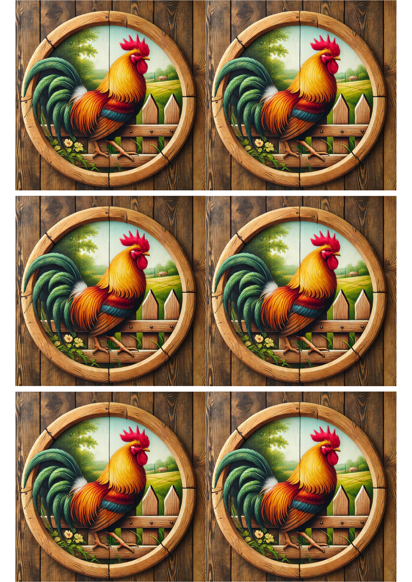 Reispapier für Decoupage-Hahn-Collage Kat. Nr. 2341