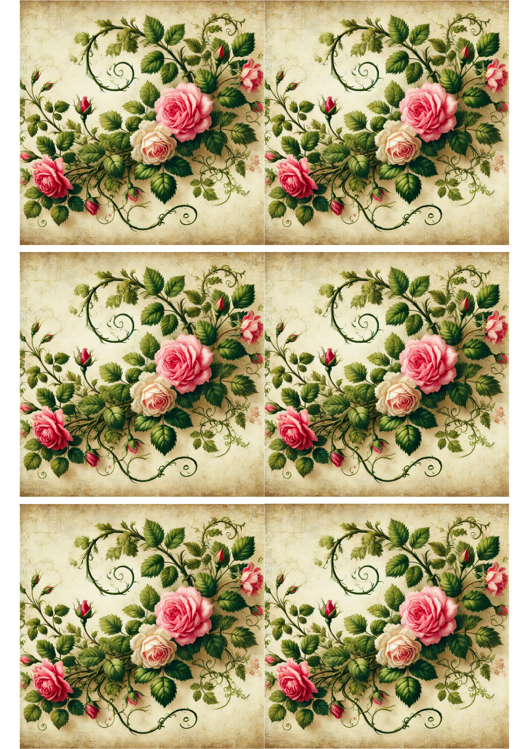 Reispapier für Decoupage-Rosengirlande 4 Collage Kat. Nr. 2353