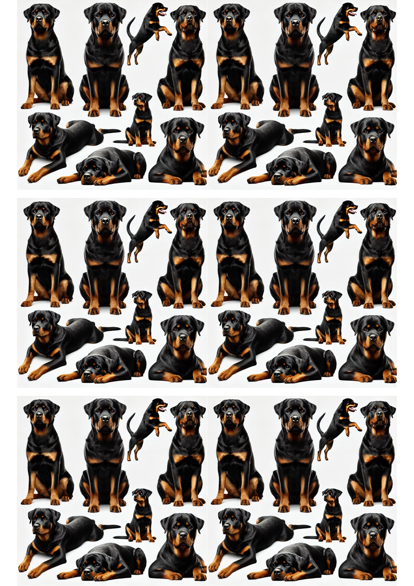 Reispapier für Decoupage Rottweiler Hundecollage Kat. Nr. 3117