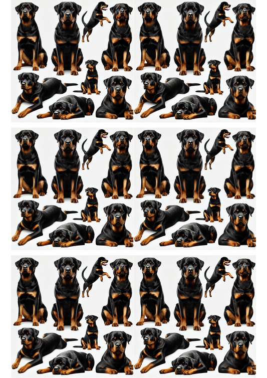 Reispapier für Decoupage Rottweiler Hundecollage Kat. Nr. 3117