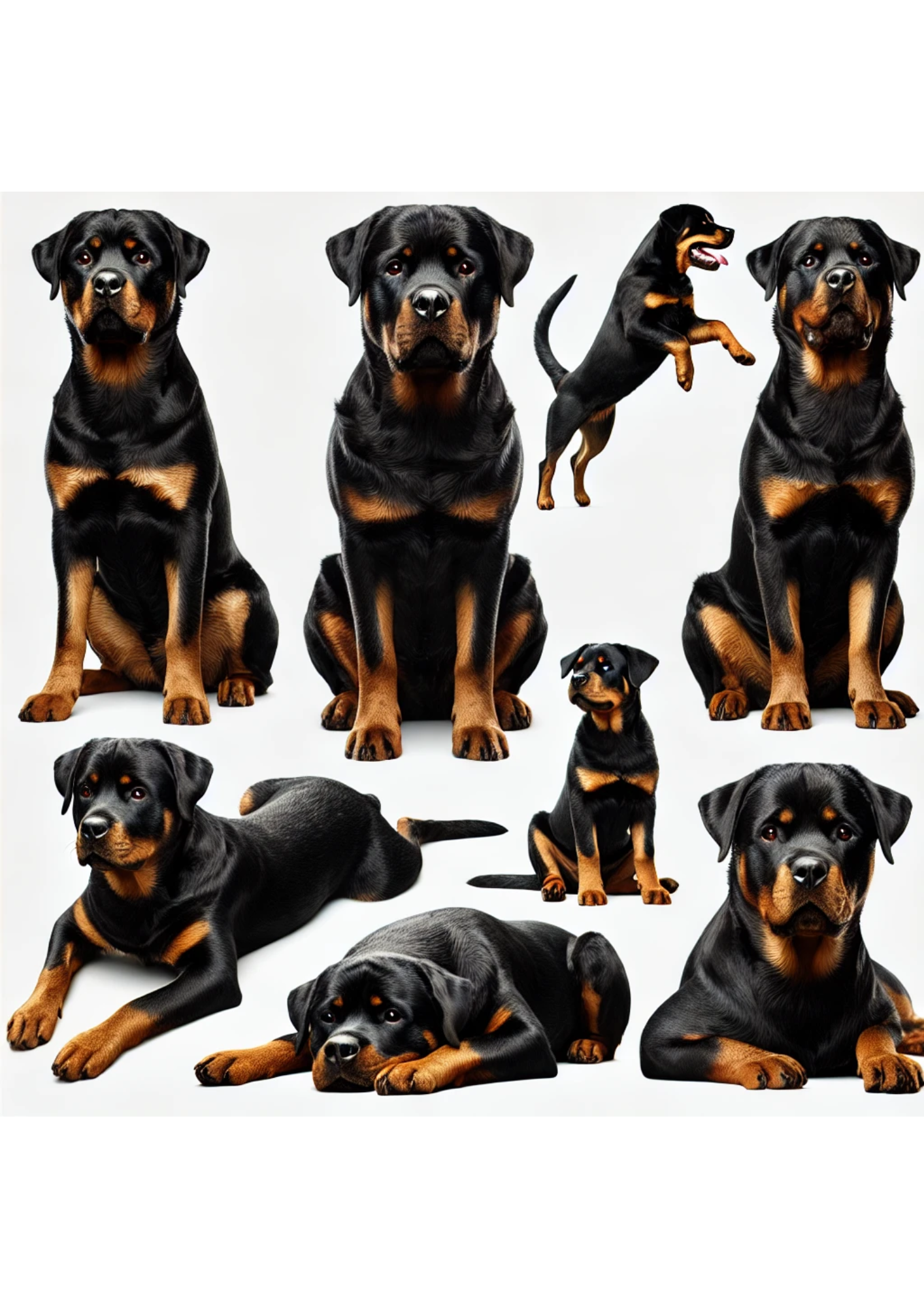 Reispapier für Decoupage Rottweiler Hund Voll Kat. Nr. 3118
