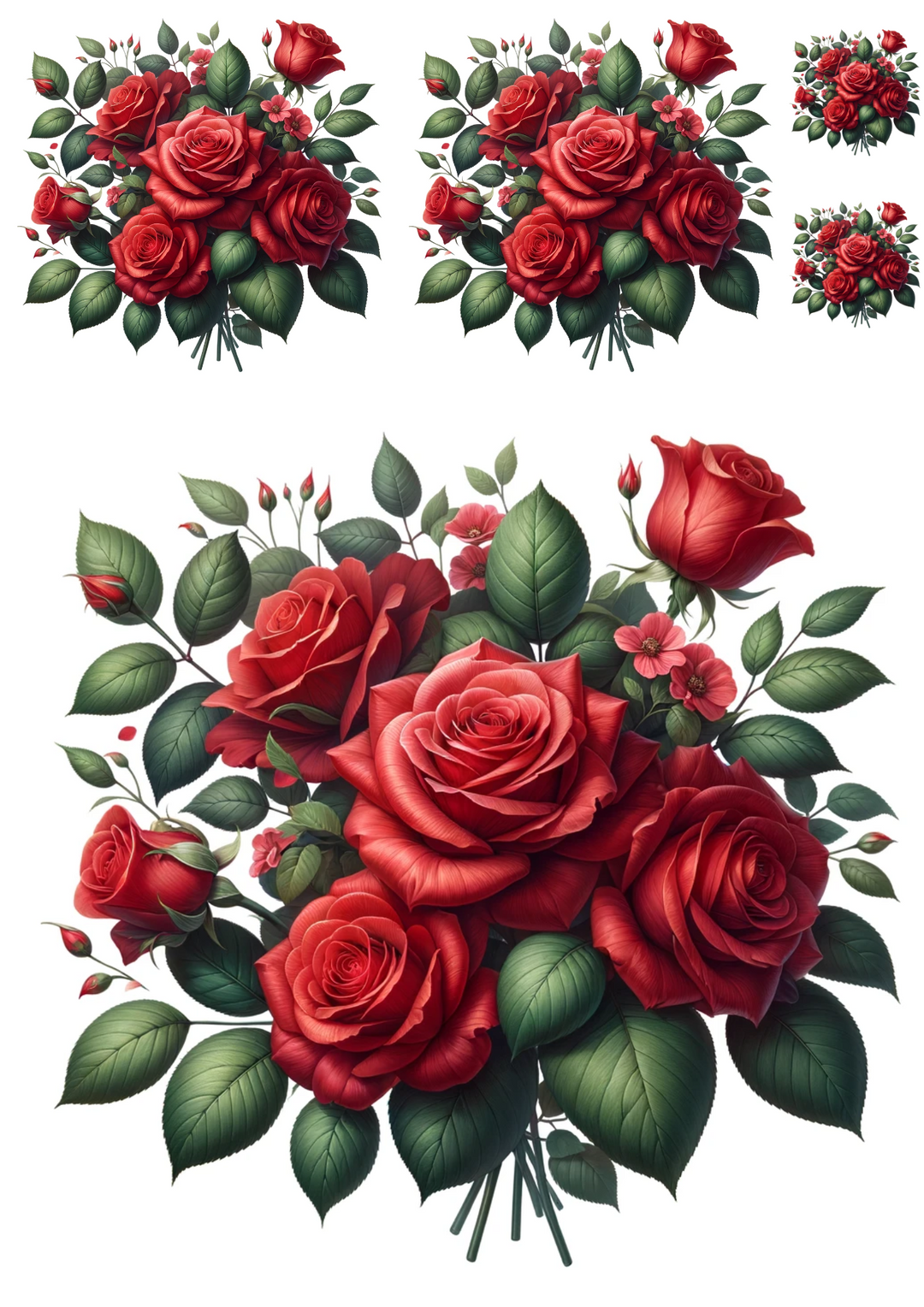 Reispapier für Decoupage Rote Rosen Collage Kat. Nr. 1043