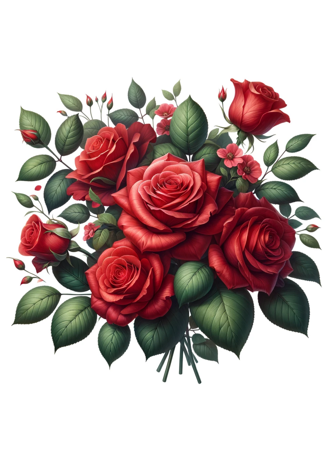 Reispapier für Decoupage Rote Rosen Volle Kat. Nr. 1044